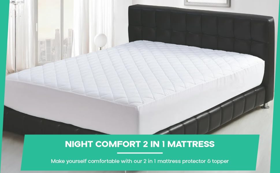 Night Comfort 2 in 1 Mattress Topper & Protector Extra Thick Quilted