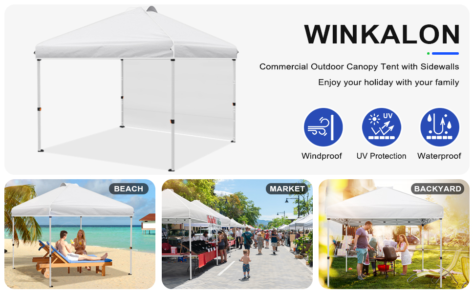 8x8 Pop up Canopy Easy Set up Canopy with Sidewalls