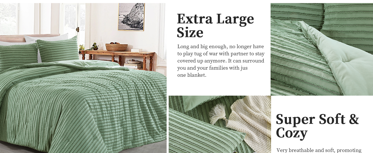 HOMBYS Oversized King Boho Comforter Set for King Bed
| HOMBYS Sage Green Tufted Jacquard Geometry Bedding with 2 Pi 2385ac81 A592 427d A78f 956ec76a115a. CR0,0,1464,600 PT0 SX1464 V1