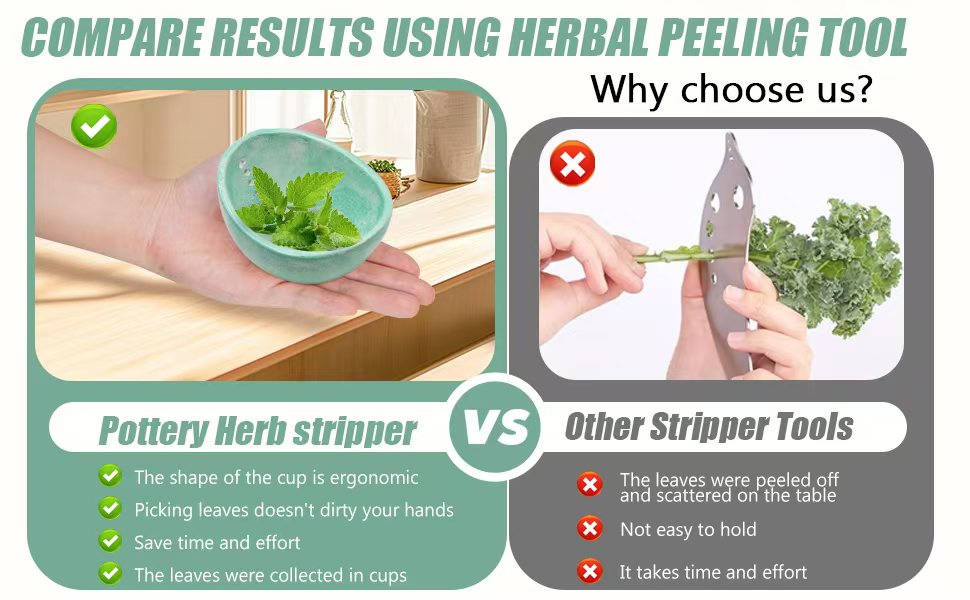 pottery herb stripper bowl