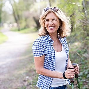 Happy and calm woman from lemon balm liquid extract