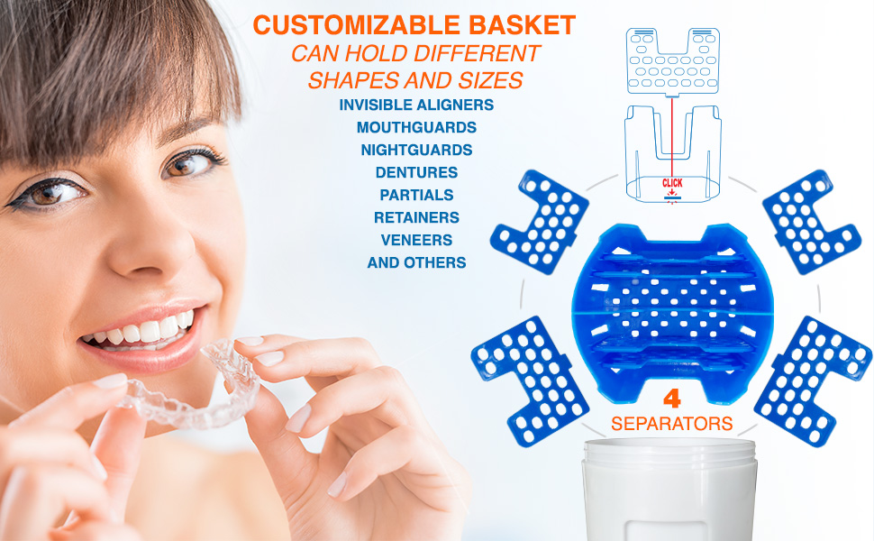 container box night brush efferdent polident holder kit overnight aligner mouthguard false cleanser