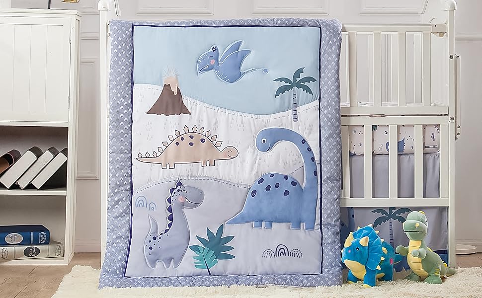 La Premura Dinosaur Baby Nursery Crib Bedding Set