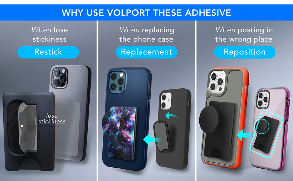 Sticky Adhesive Replacement for Pops Wallet Base, 3M VHB