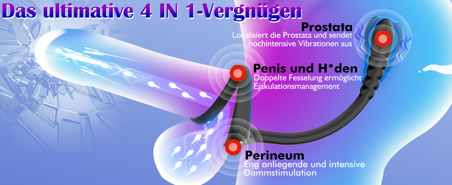 Analvibratoren für Mann Dual Penisringe Analplug