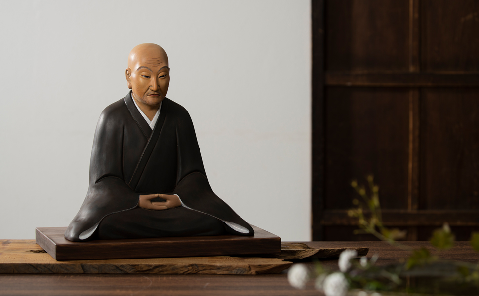 Amazon｜木造 良寛 像 （木製：桧 彩色仕上）仏師－藤田燿憶