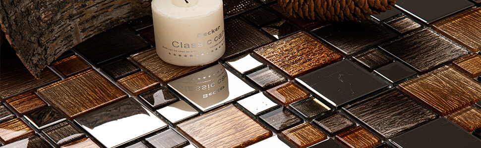 Brown/Silver mirror glass mosaic tile for kitchen bathroom backsplash shower wall subway glass tile