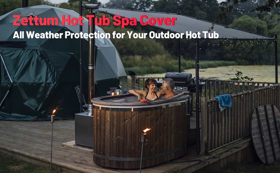 Zettum Hot Tub Cover 600D Spa Cover Protector Waterproof