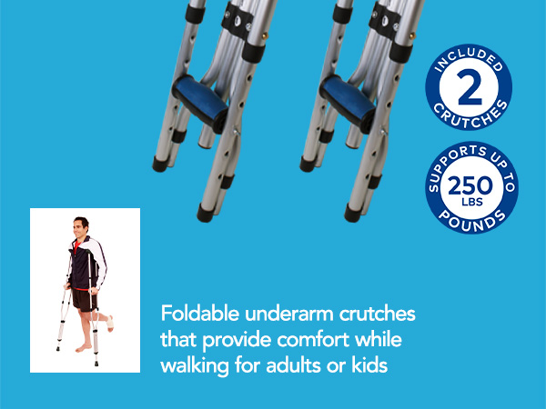 Lightweight Crutches for Adults, 2 Crutches Included, Universal Crutches for Walking