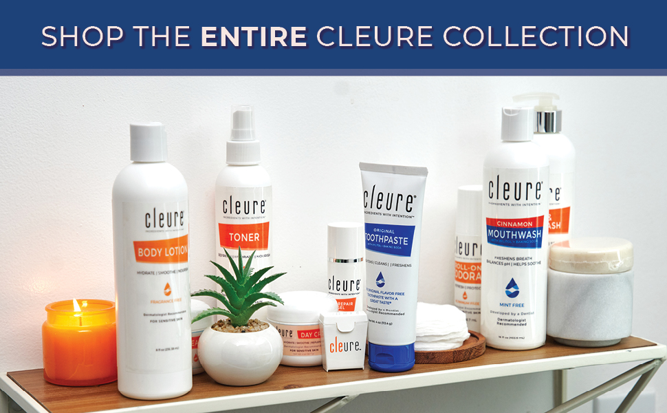 all cleure products are formulated for sensitive skin by being free of fragrance, SLS & parabens