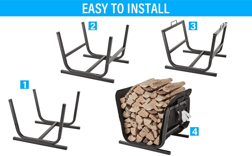 NBTORCH Indoor Firewood Rack Firewood Log Holder with