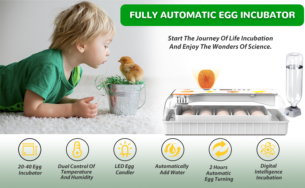Egg Incubator for 2040 Eggs, Digital Incubators for Hatching Eggs with Automatic