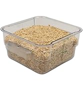 FSE Square Food Container, 2 Quart, Polycarbonate, Reusable, Clear, NSF, (LID SOLD SEPARATELY)