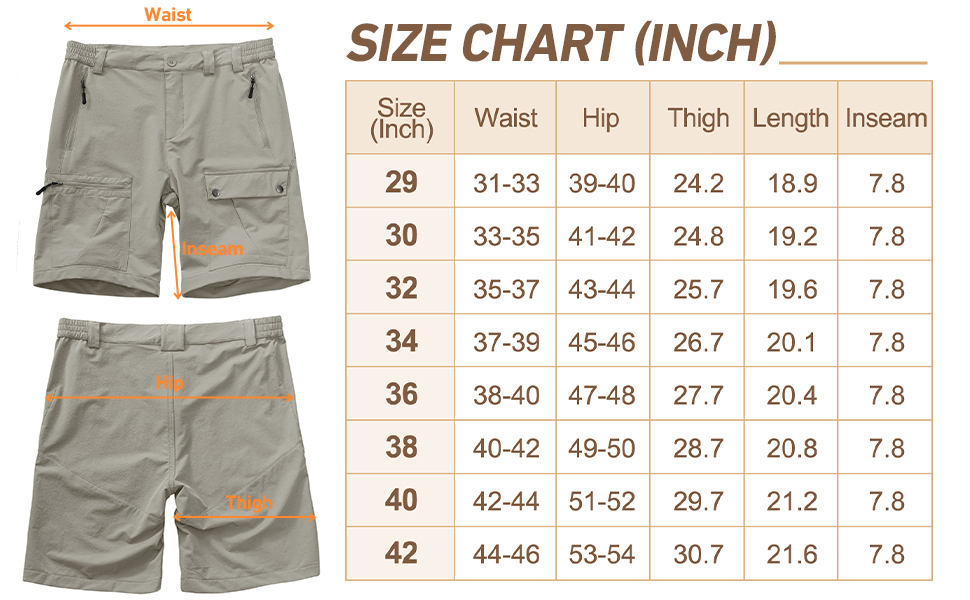 men Travel Golf Tactical Casual with 5 Zipper Pockets for shorts Stretch Cargo Shorts for Men