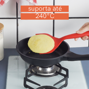 Oikos - espátula larga de silicone - vermelho