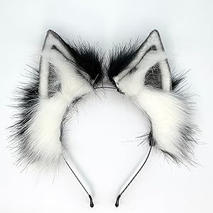 Black White Wolf Ears