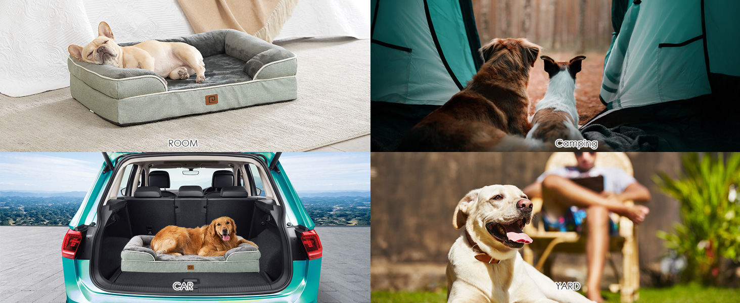 EHEYCIGA Memory Foam Orthopedic Large Dog Bed with Sides, Waterproof