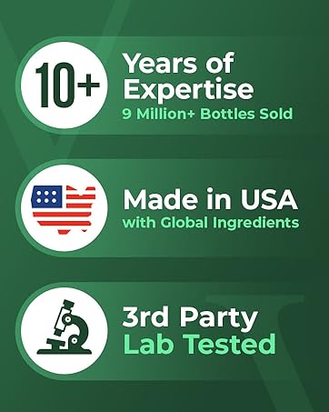 10+ Years of expertise, Made in USA with global ingredients, 3rd party lab tested