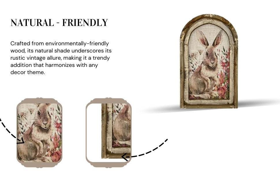 2D RabbitShaped Wooden Wall Art Decor Unframed Canvas