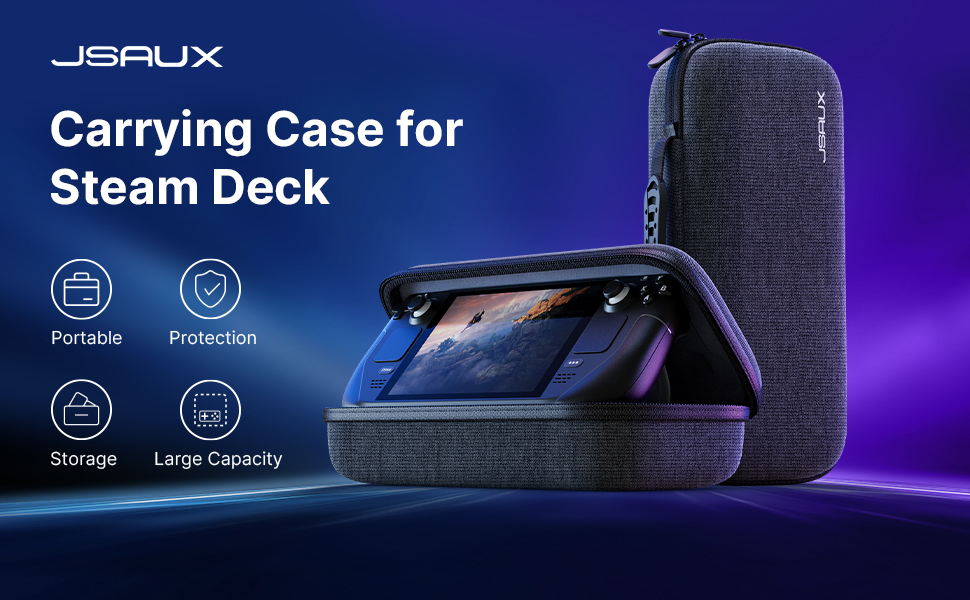 JSAUX Carrying Case Compatible with Steam Deck, Protective Hard Shell