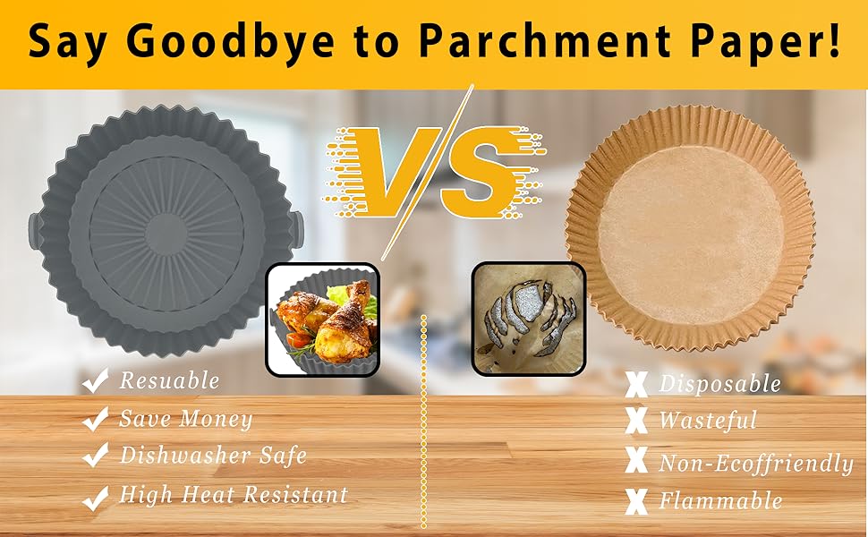 6.5inch Air Fryer Silicone Pot, Food Safe Air Fryer Liners