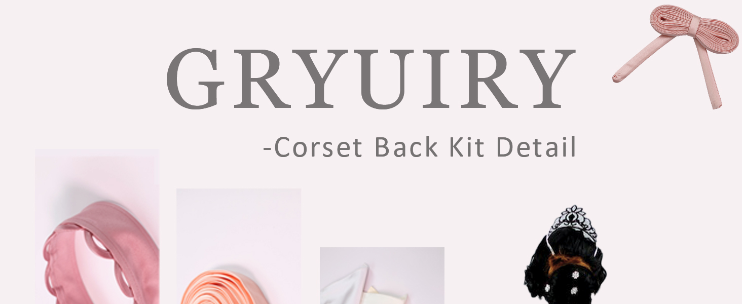 GRYUIRY Women's Corset Back Kit Lace up Zipper Replacement