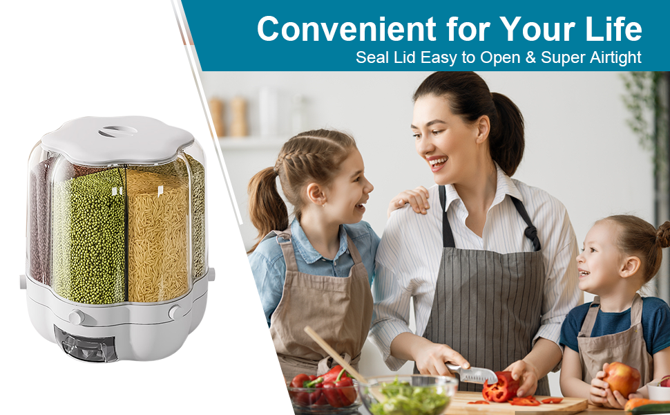 AHOUGER Cereal Dispenser Lentil Dispenser, Rotating Grain