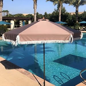 9x6 Canopy with Fringe Taupe