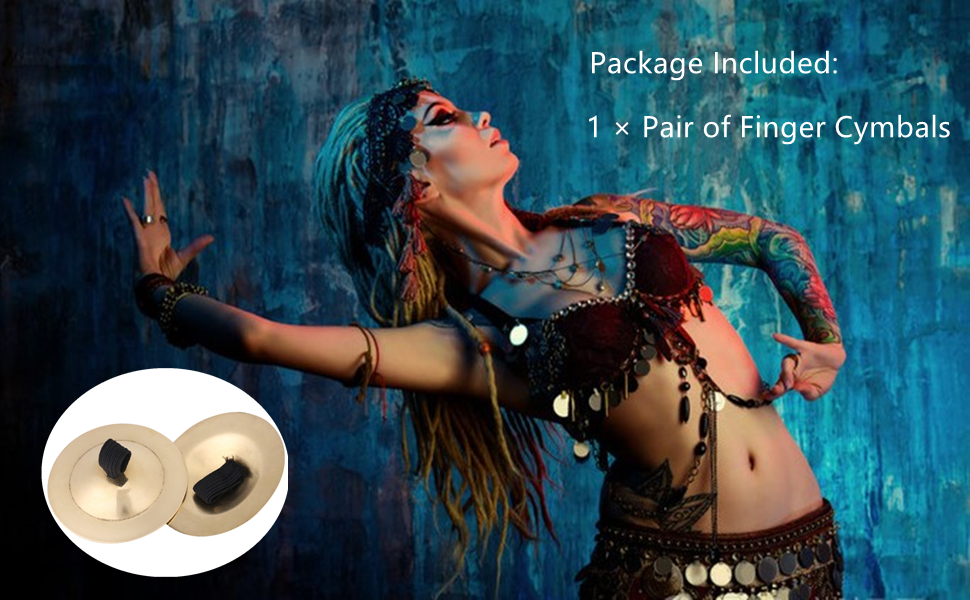 Gold Finger Cymbal Brass, 2 Pcs Belly Dance Finger Brass Zills/Sagats