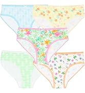 Tommy Bahama Girls Cotton Brief Underwear 5-Pack, Tagless Cotton Panties Multipack for Kids and T...