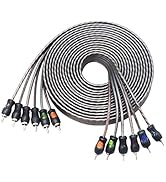 RECOIL RCI617 99.99% Oxygen Free Copper 17ft 6-Channel RCA Audio Cable, Twisted Pair with Noise R...