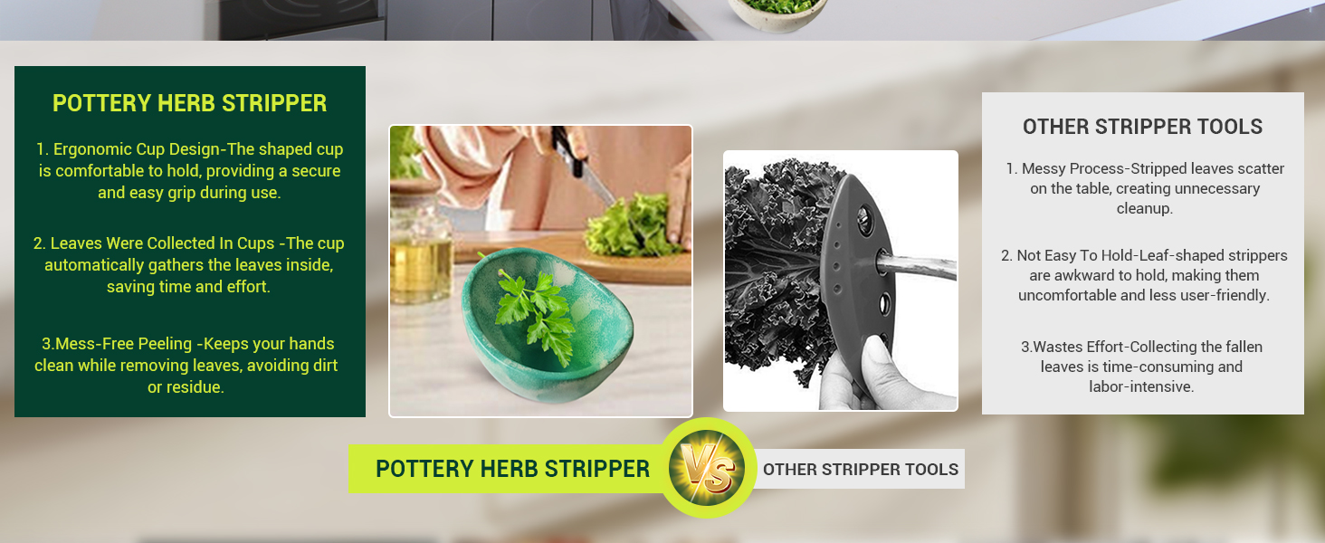 pottery herb stripper