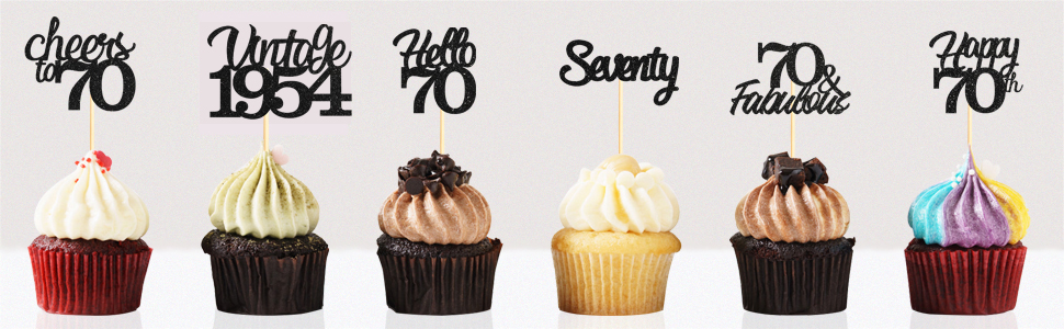70th cupcake topper