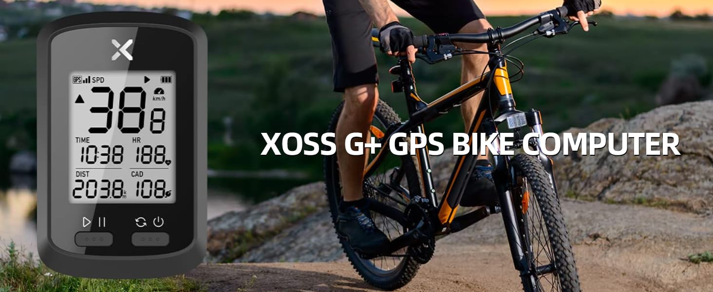 XOSS G+ GPS Bike Computer, Bluetooth ANT+ Cycling Computer, Wireless