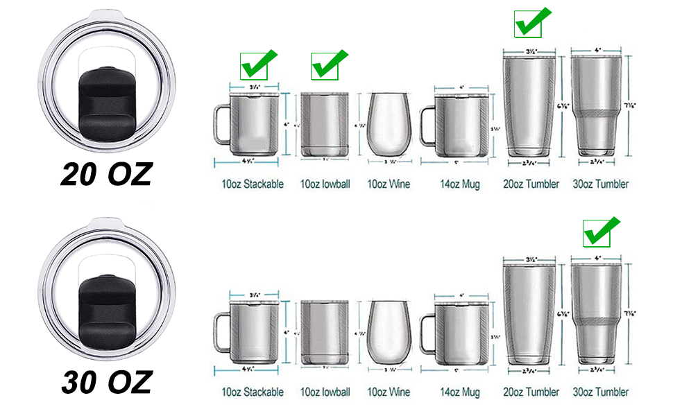 2Pcs Yeti Rambler Lid with 4Pcs Yeti Slider Replacement Yeti Coffee Mug Tumbler Travel