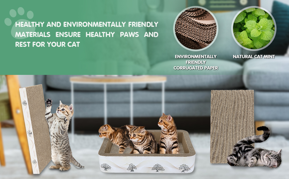 Socostar Rectangular Cat Scratcher Cardboard Corrugated