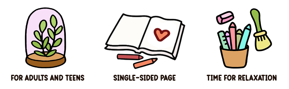 simple coloring book, cozy coloring book,big and bold coloring book,pocket room coloring book