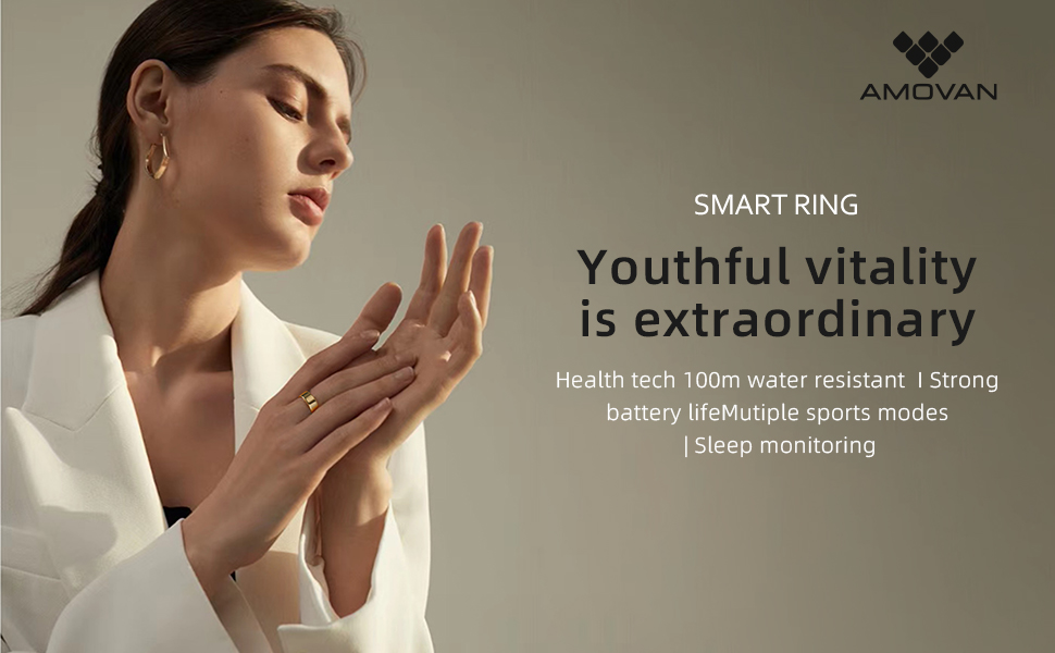 AMOVAN Smart Ring Sleep Health Monitor Fitness Heart Rate