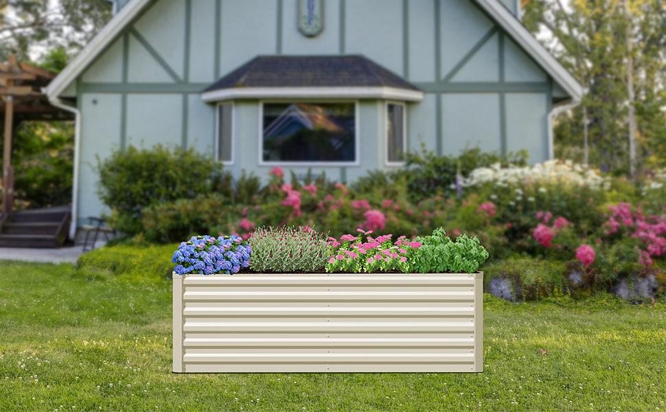Raised Garden Bed 6x3x2ft, Galvanized Raised Garden Beds
