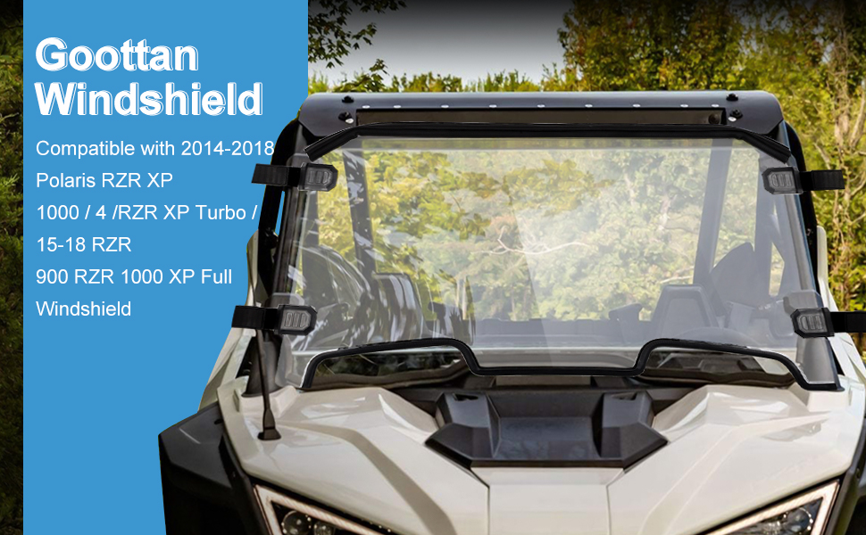 Goottan Front Full Windshield, Waterproof UTV Windshield