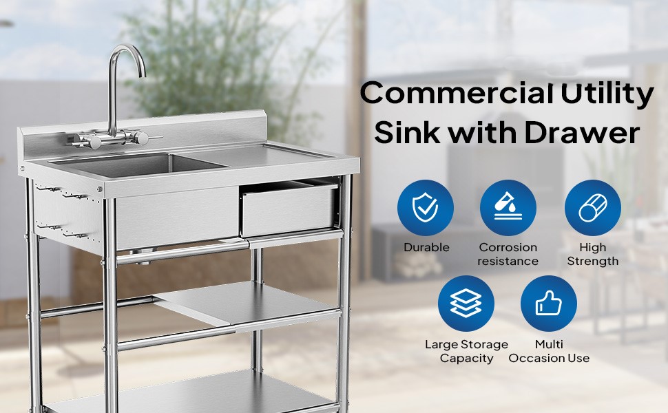 Commercial Utility Sink with Drawer