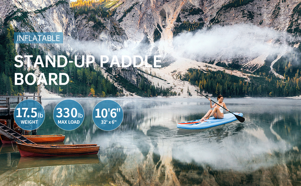 WOLF ARMOR Inflatable Stand Up Paddleboard with SUP Accessories&Backpack,Waterproof Bag