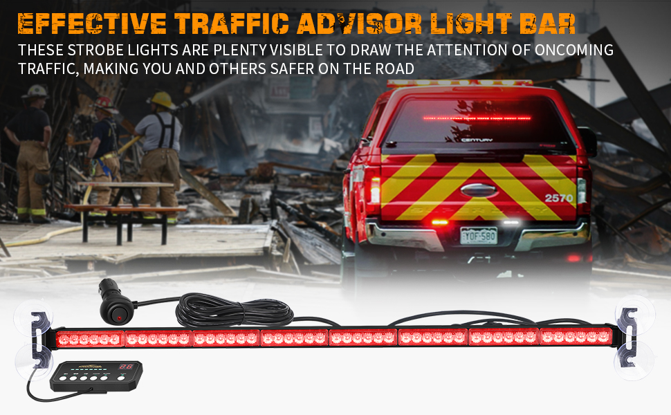 XRIDONSEN 35 inch Traffic Advisor Red Emergency Light Bar