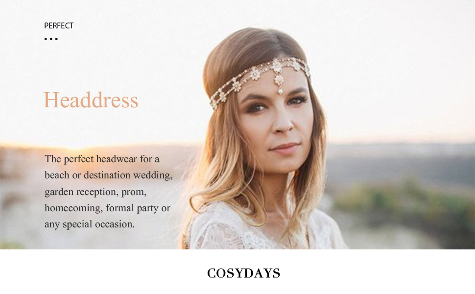 Brishow Rhinestone Boho Head Chain Jewelry Forehead Gold