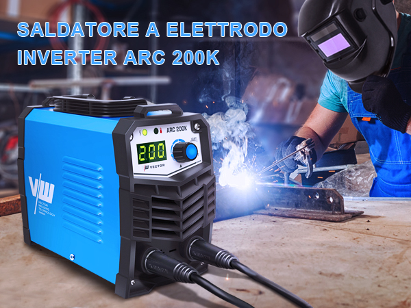 Saldatrice Ad Elettrodo Vector Welding ARC200G - 200A Con Display Digitale - Per Acciaio, Rame E Alluminio