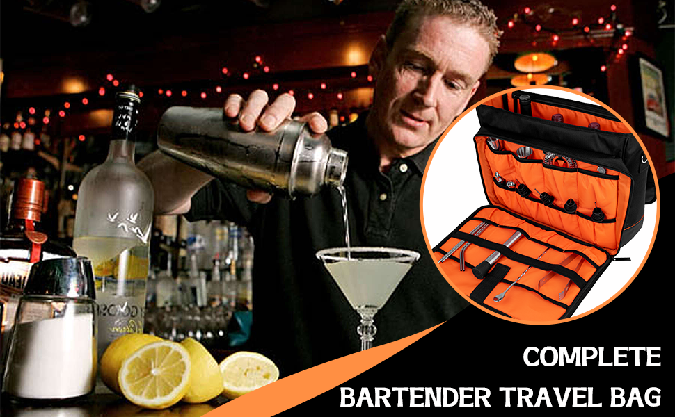 OBAGUR Bartender Bag, Bartender Kit Travel Bag with Padded