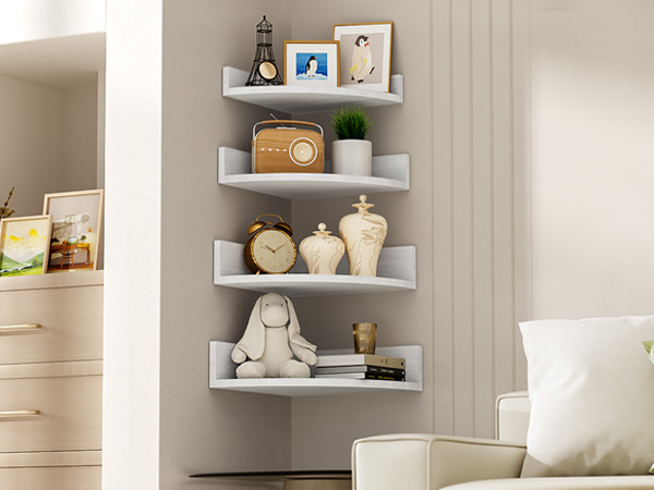Amazon.com: Alsonerbay White Corner Shelf Wall Mount, Set of
