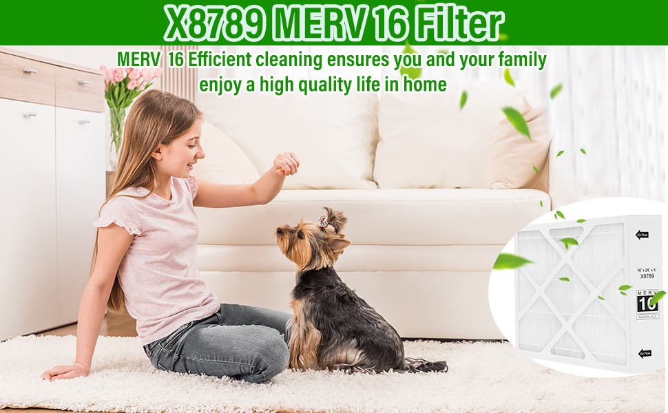 X8789 MERV 16 Filter X8789 16x26x5 Inch Healthy Climate Carbon Clean