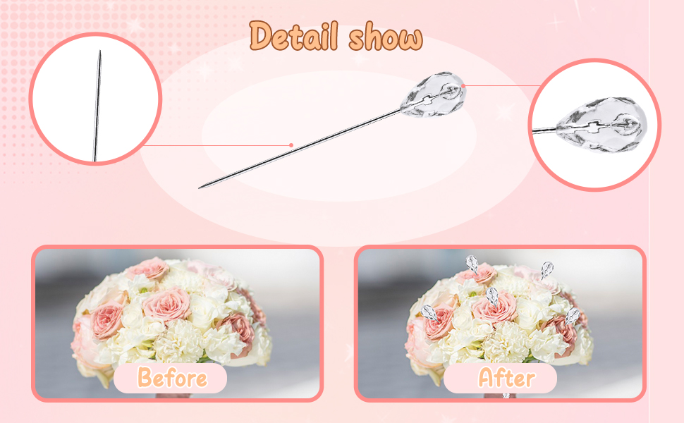 198 PCS Bouquet Corsages Pins for Flowers & 48 PCS 4 Styles