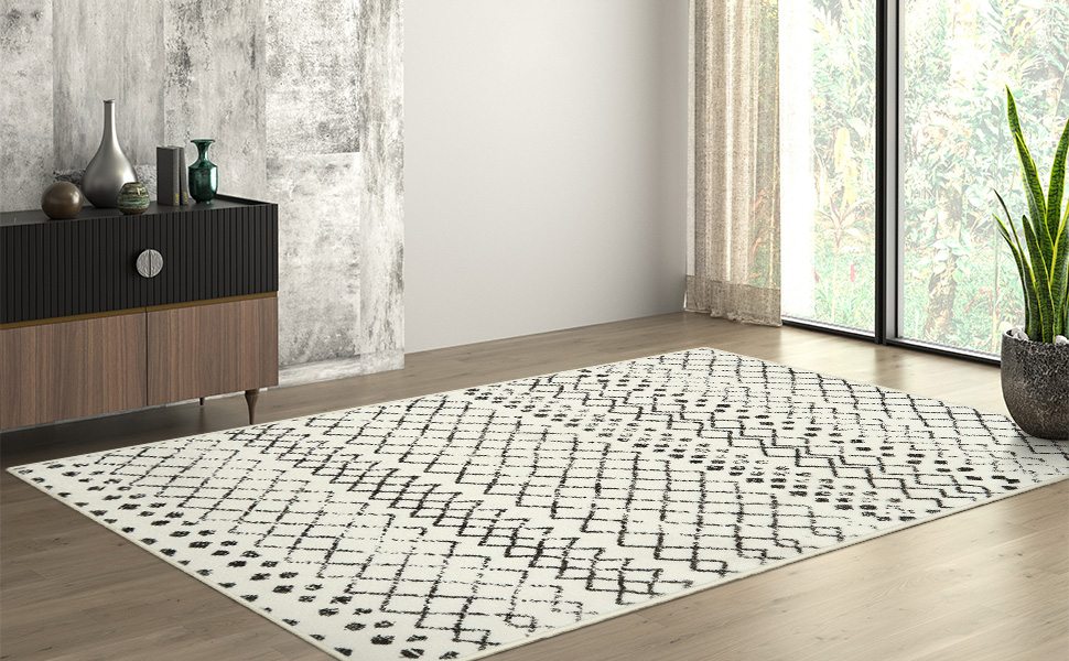 Sungea Geometric Door Mat Indoor Entrance 2'x3', NonSlip